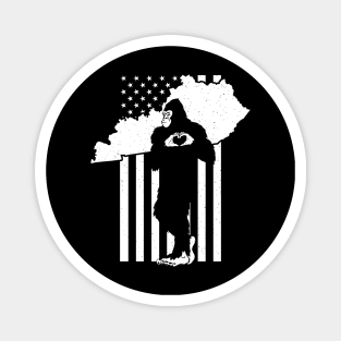 Kentucky Bigfoot American Flag Magnet